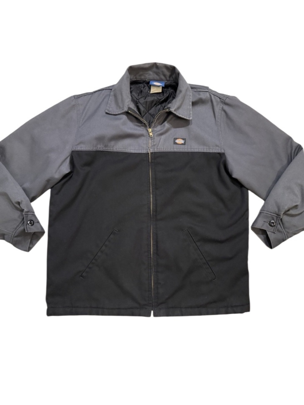Dickies Black and Gray Zip-Front Work Jacket